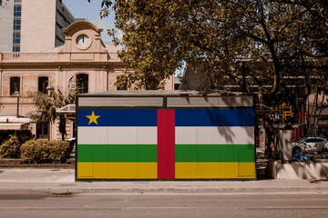 Street Mural Depicting the Flag of Central African Republic 3D Rendering