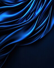 Fototapeta premium Elegant blue satin fabric draping gracefully