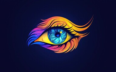Obraz premium Vibrant Pixel Art Eye Illustration with Colorful Gradients