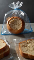 Rustic kitchen setting loaf fresh.