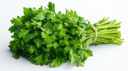 Obraz premium Fresh Bunch of Parsley on White Background