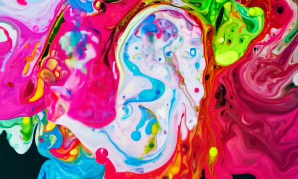 Abstract Colorful Invert Paint Exploding Spreads And Texture
