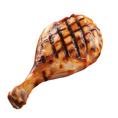 grilled chicken isolated on white