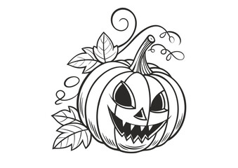 black and white svg vector, Halloween pumpkin icon