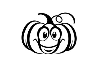 black and white svg vector, Halloween pumpkin icon