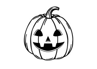 black and white svg vector, Halloween pumpkin icon