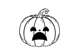 black and white svg vector, Halloween pumpkin icon