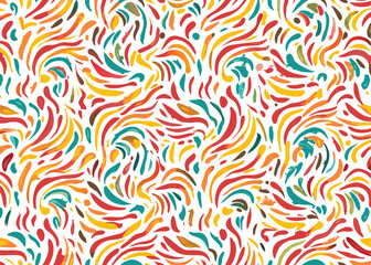 Seamless Abstract flower art  pattern, doodle, fabric, fashion textile , hand-drawn feathers in earthy tones for bohemian skirts, shawls, and maxi dresses.