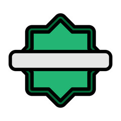 Islamic Seal Vector Filled Icon Design