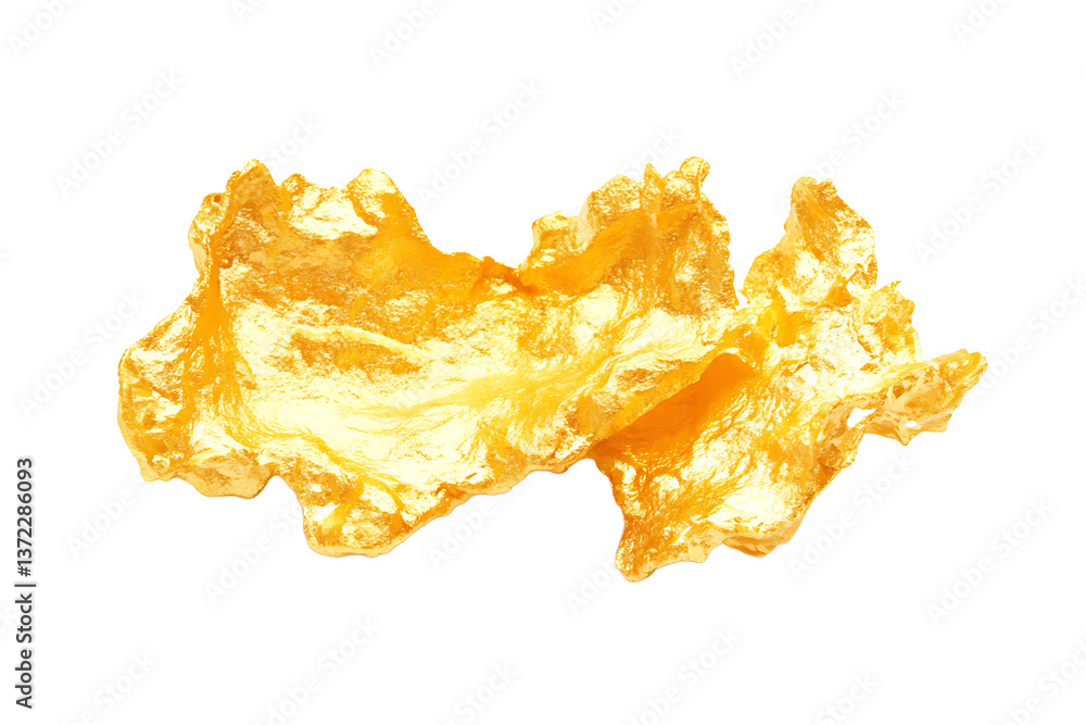 Poster close up of a golden nugget with a textured surface against a plain black background in a studio sho