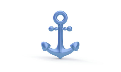 Realistic 3d metal anchor isolated on white background. Vector illustration © bs_k1d