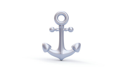 Realistic 3d metal anchor isolated on white background. Vector illustration © bs_k1d