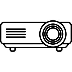 High-Quality Projector Silhouette Vector  White Background.