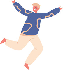 Happy playful boy child vector illustration