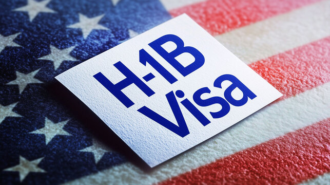 h1b  work visa restriction of US with American flag
