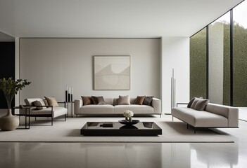 A living room with a large sectional couch and ottoman.