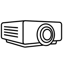 High-Quality Projector Silhouette Vector  White Background.