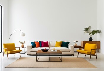 A living room with a large sectional couch and a coffee table.