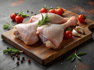 Raw Chicken Drumsticks with Herbs and Spices &acirc;&euro;&ldquo; Fresh Cooking Ingredients.