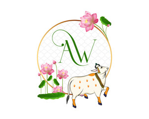 This royal premium Indian wedding logo design features elegant initials 