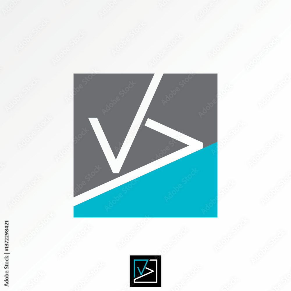Poster logo design graphic concept creative premium vector stock image top sell initial vv k kv font line f