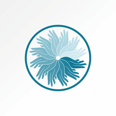 Logo design graphic concept creative premium vector stock image top sell circular hands success sustainable ecology round element art friendly element