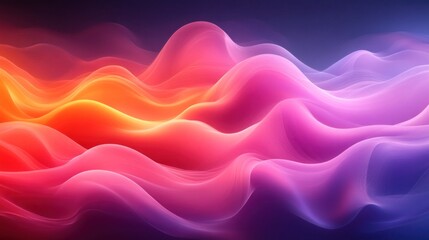 Fototapeta premium Colorful abstract waves flowing on dark background, digital art