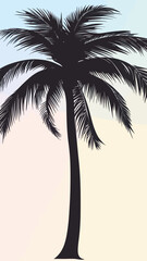 Minimalist Palm Tree Silhouette Vector Illustration for Tropical Design and Decor Themes
