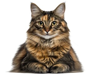 Obraz premium A beautiful cat with brown and orange fur looking directly at the camera