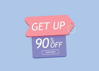 Discount 3d banner shape tags. Special offer speech bubbles. Sale coupon price tag icon. Ribbon banner with percent discount offer. Sale price sticker message. Promotion dialog balloon. Vector
