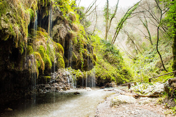 Valley of the Ferriere, Amalfi Coast. Waterfalls in the mills' valley into Amalfi coast. Italy - Naples.