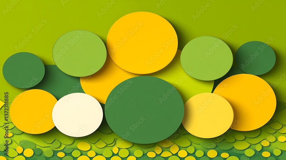 Aufkleber an abstract composition featuring layered colorful overlapping circular shapes