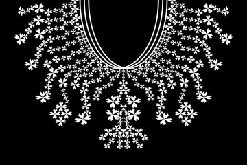 White flower striped neckline,embroidery collar pattern.