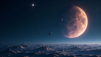 Contemporary Wallpaper Design: Abstract Cosmic Backdrops & Minimalist Icons for Innovative Off-World Settlement & Interplanetary Living Solutions