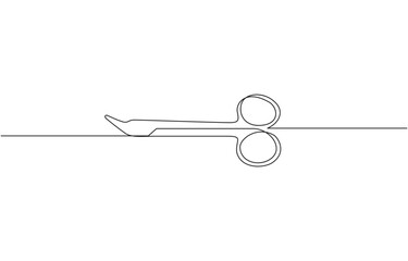 Gardening Pruning Shears Line Drawing with Editable Stroke, Construction wire cutters, pliers, vise grip, swagers one line art. Continuous line drawing of wire Cutting Scissor.