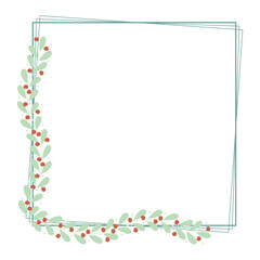 Green Wreath Border Frame With Green Leaf Decoration