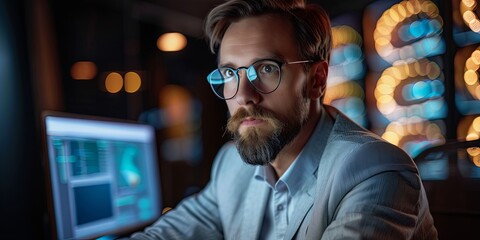 Fototapeta premium A professional managing corporate data online
