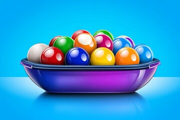 A clean vector-style image of a perfect triangle rack of pool balls, ready for the break