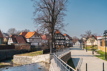 Cityscape of Bogatynia old town. Zgorzelec County, Lower Silesian Voivodeship (Dolny Śląsk), Poland. 