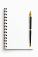 Naklejka premium Stylish notepad and pen ready for contemporary note-taking and brainstorming ideas.