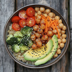 Vibrant Healthy Salad Bowl with Fresh Vegetables