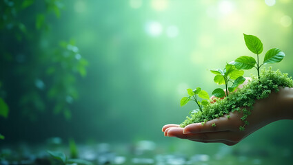 Fototapeta premium Green Private Equity: Scaling Clean Tech & Low Impact Materials for Competitive Eco-Effective Strategies & ESG Improvements in Photo Stock Concept