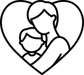 아빠와 아들 흑백