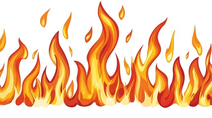 Stylized illustration depicts a vibrant animated flame with various details