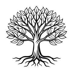 Obraz premium vector tree illustration outline
