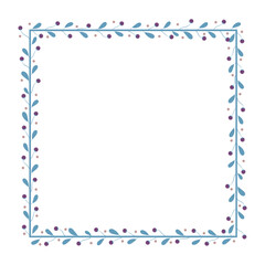 Green Wreath Border Frame With Purple And Green Floral Leaves Decoration