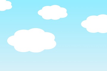 Obraz premium Soft blue sky with white clouds background