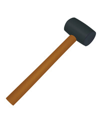 Curved hammer tool, vector illustration