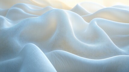 Obraz premium Soft, flowing white fabric with gentle waves and folds illuminated by soft light.