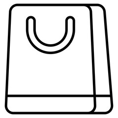 Shopping Bag Icon. Retail store symbol. E-commerce purchase and delivery sign - stock vector. Outline Icon